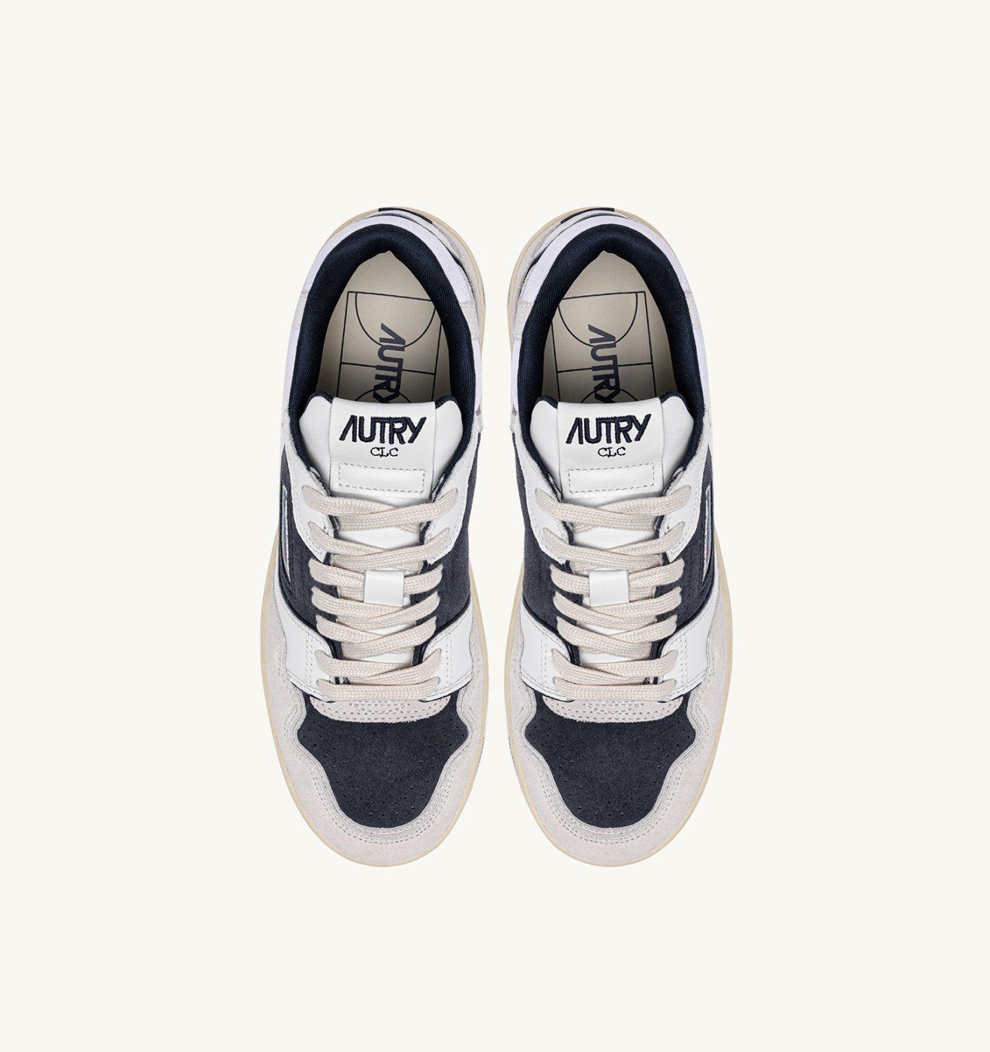 CLC LOW SNEAKERS IN WHITE AND SPACE BLUE LEATHER AND SUEDE - 5