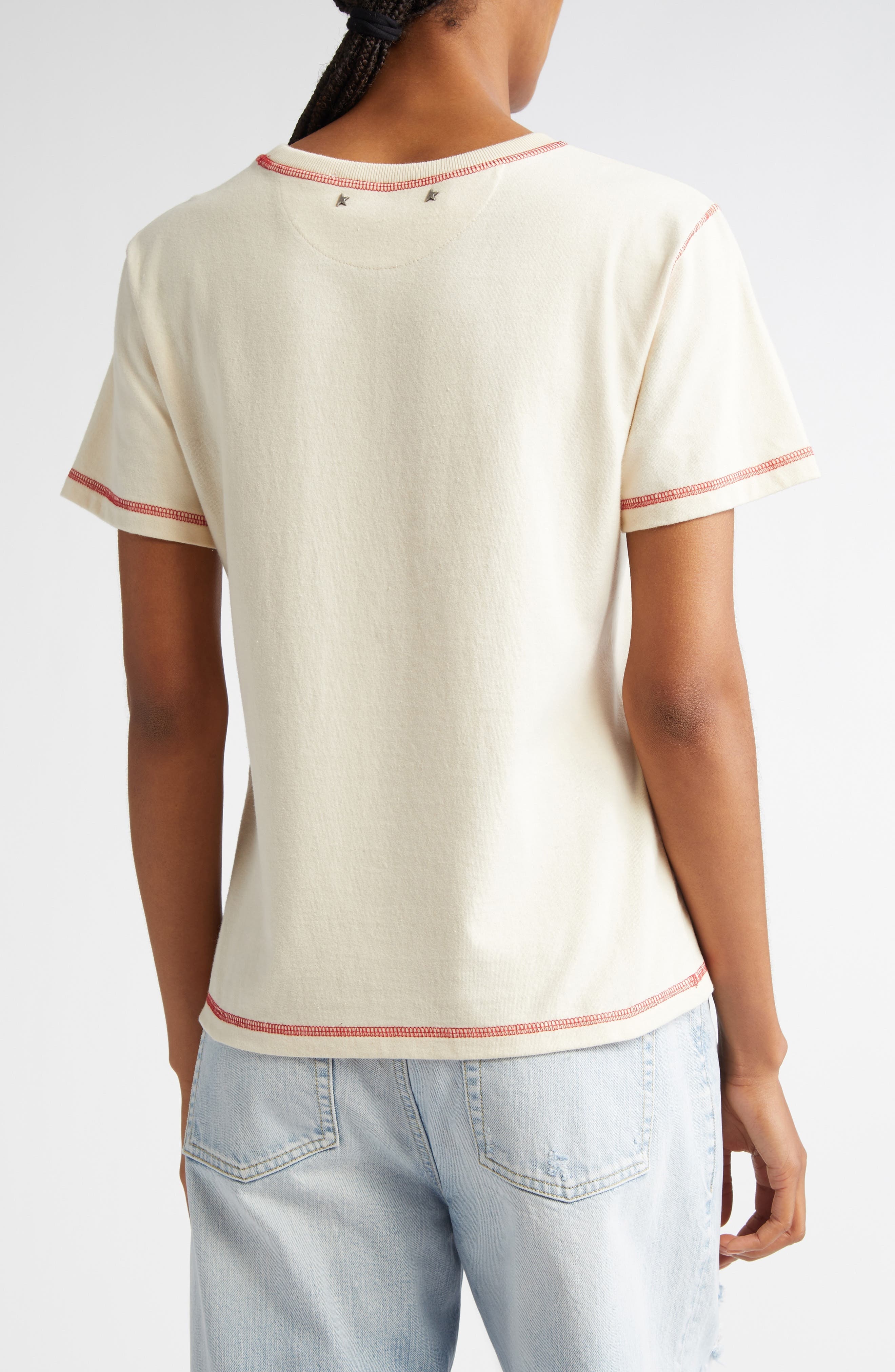 Golden Goose Journey Slim Fit Graphic T-Shirt in Shortbread/Haute Red at Nordstrom - 3