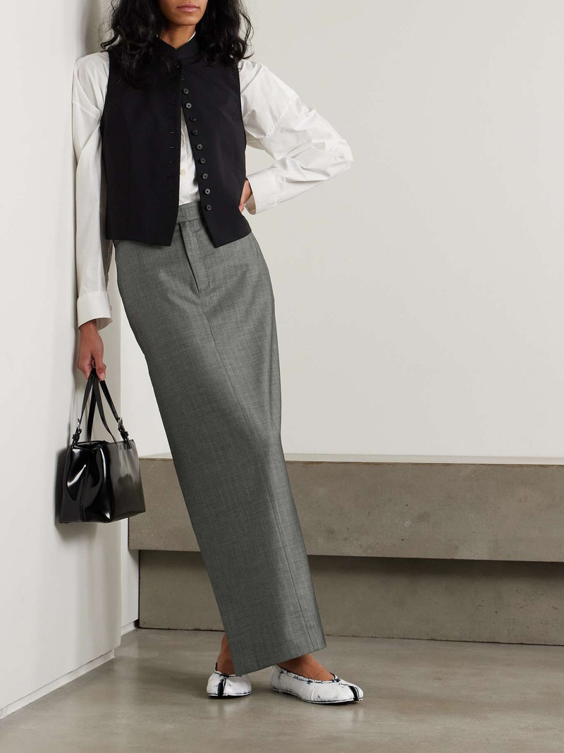 BETTTER Office Party asymmetric striped wool-blend maxi skirt outlook