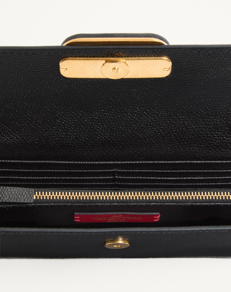 Valentino VLOGO SIGNATURE GRAINY CALFSKIN WALLET WITH CHAIN outlook