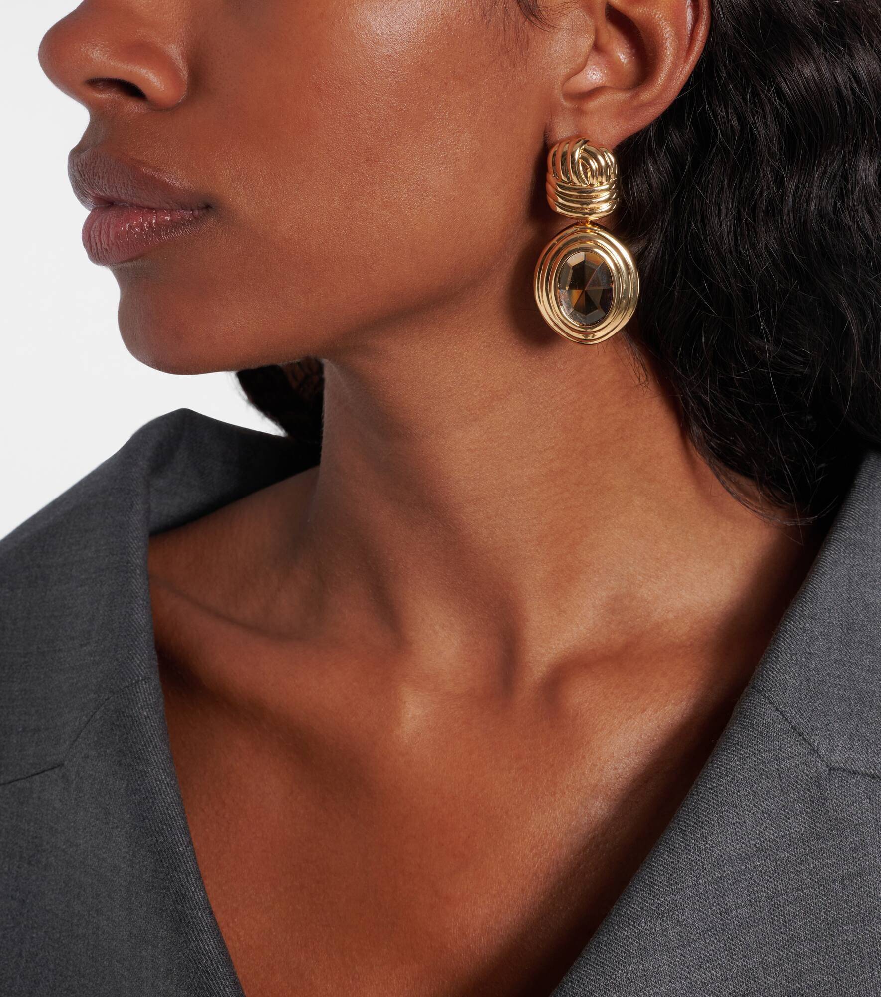 Crystal-embellished drop earrings - 6