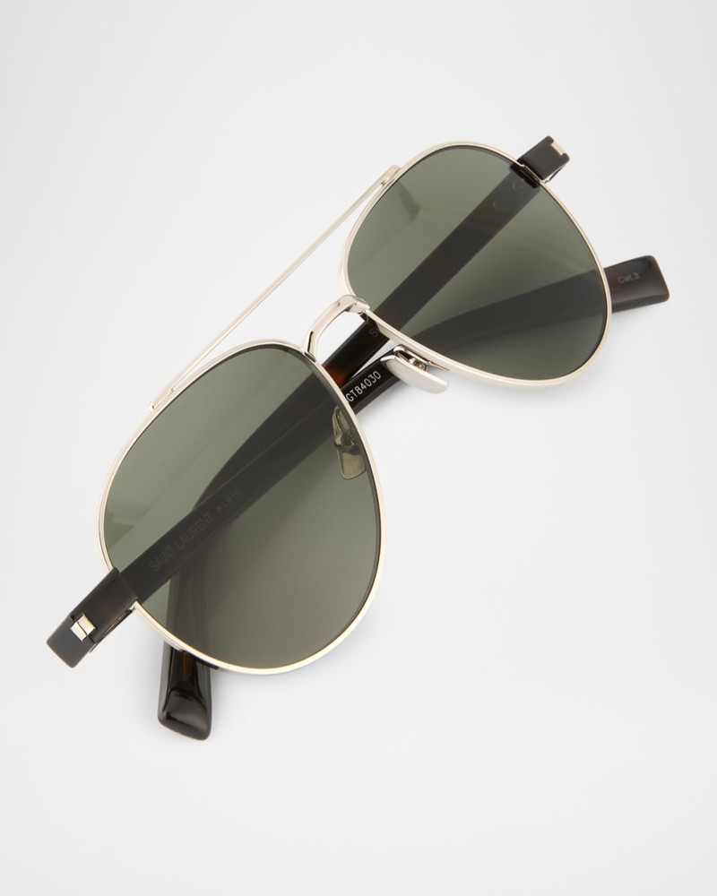 Men's Sl 843-002 Double-Bridge Aviator Sunglasses 5