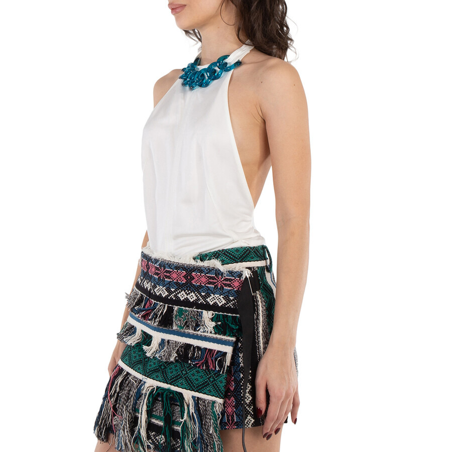 JW Anderson Ladies Off White Chain-Link Halterneck Top - 4
