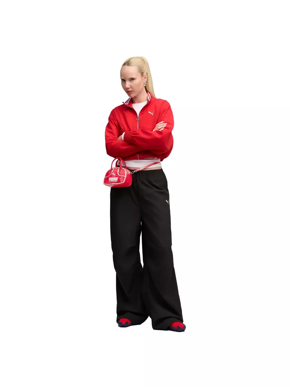 PUMA Women's Wardrobe Ess Parachute Woven OP Pants -Black - 5