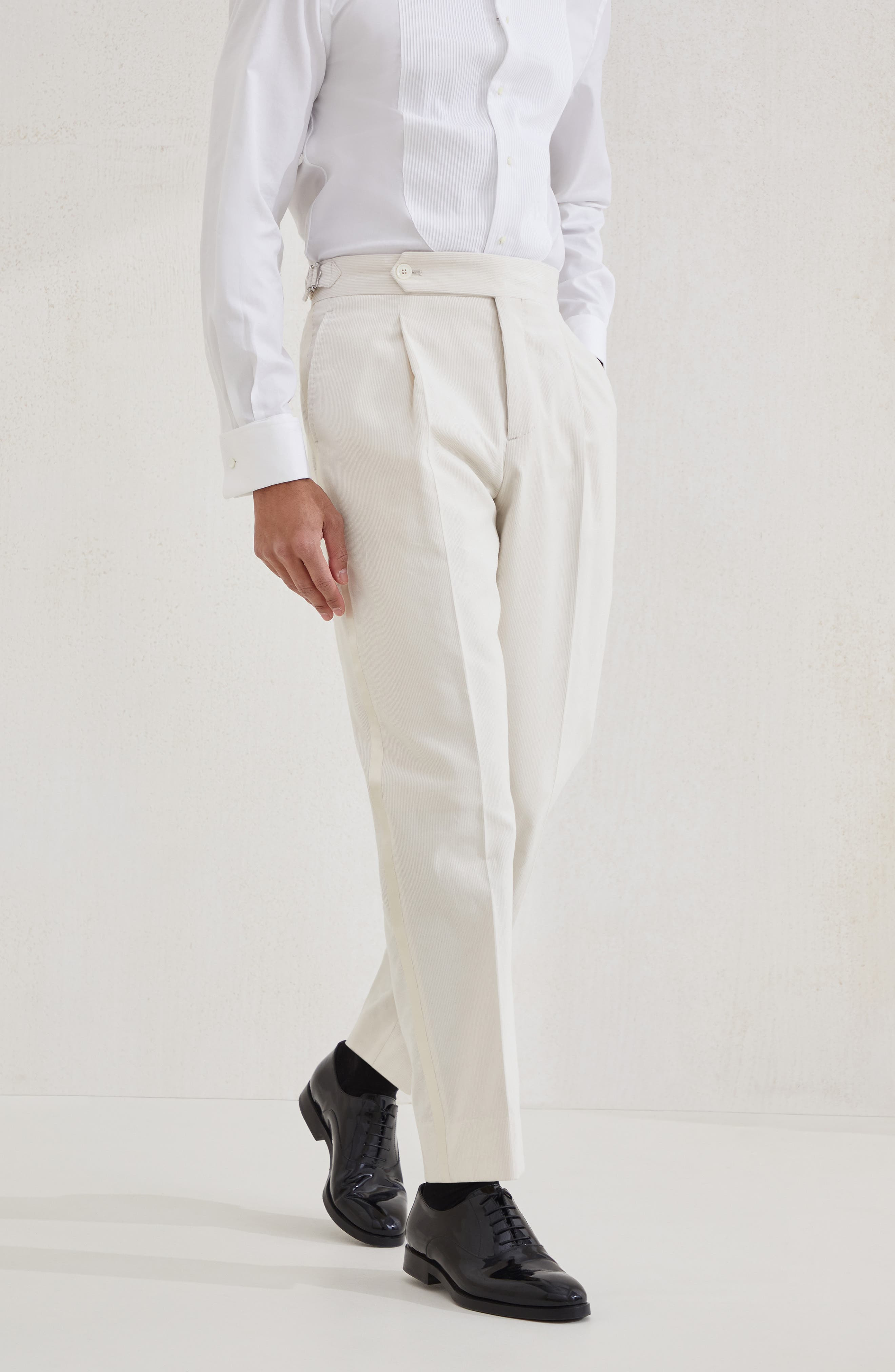 Brunello Cucinelli Tuxedo trousers with pleats in Milk at Nordstrom - 2