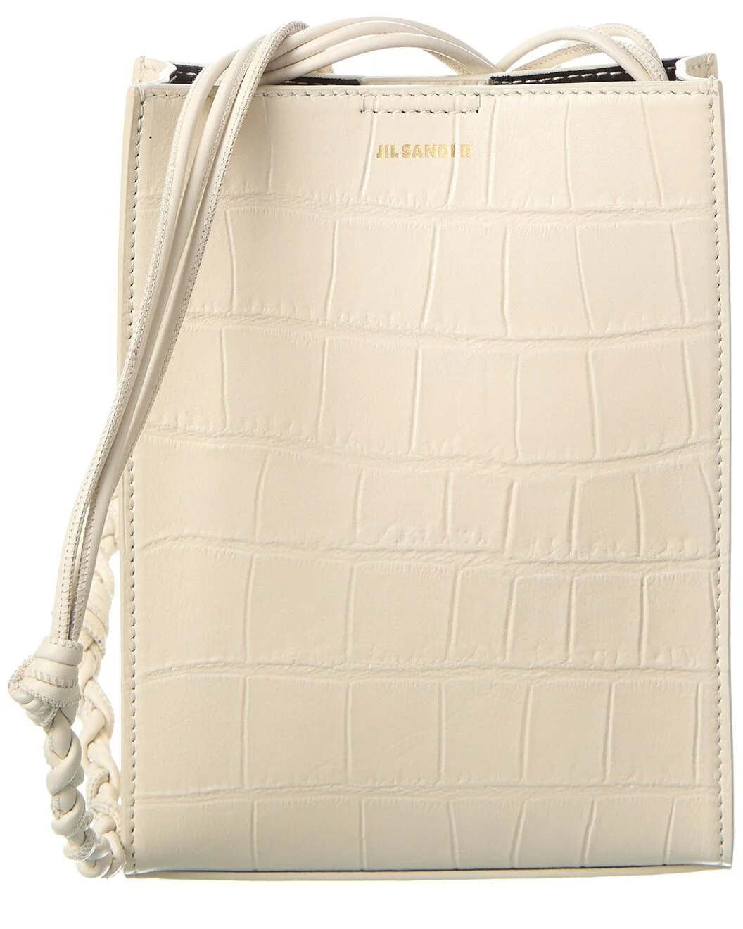 Jil Sander Tangle Small Croc-Embossed Leather Shoulder Bag - 1