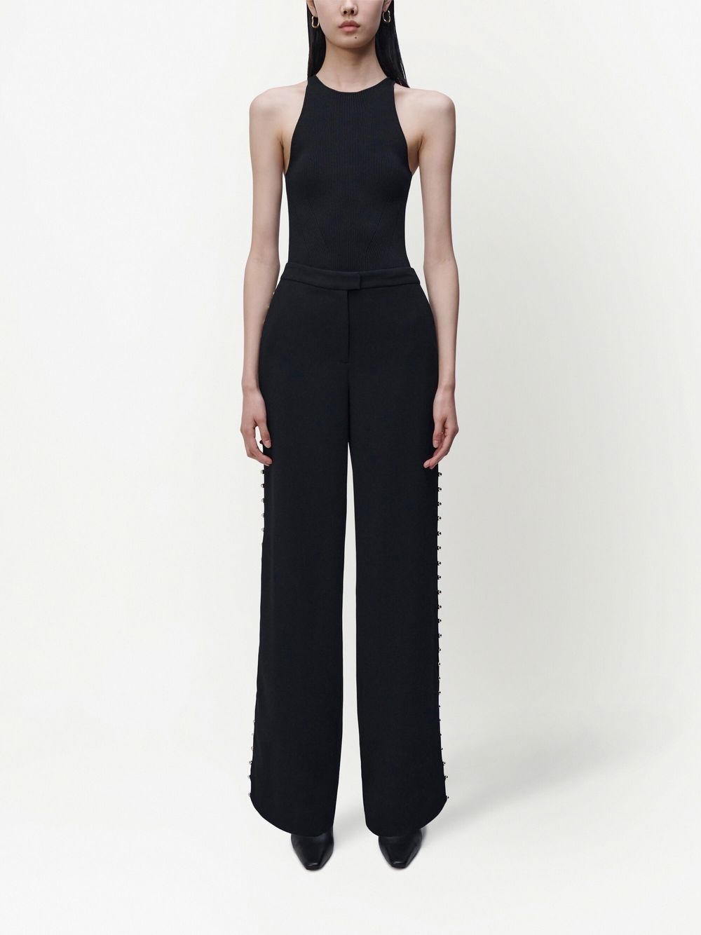 stud-detail wide-leg trousers - 2