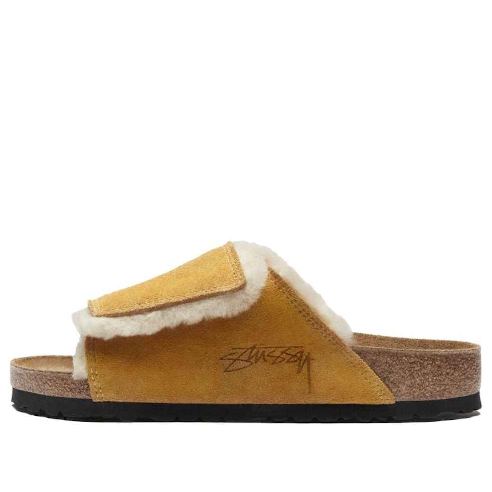 Birkenstock x Stussy Solana Shearling Slide 'Caramel' 1027686 - 1