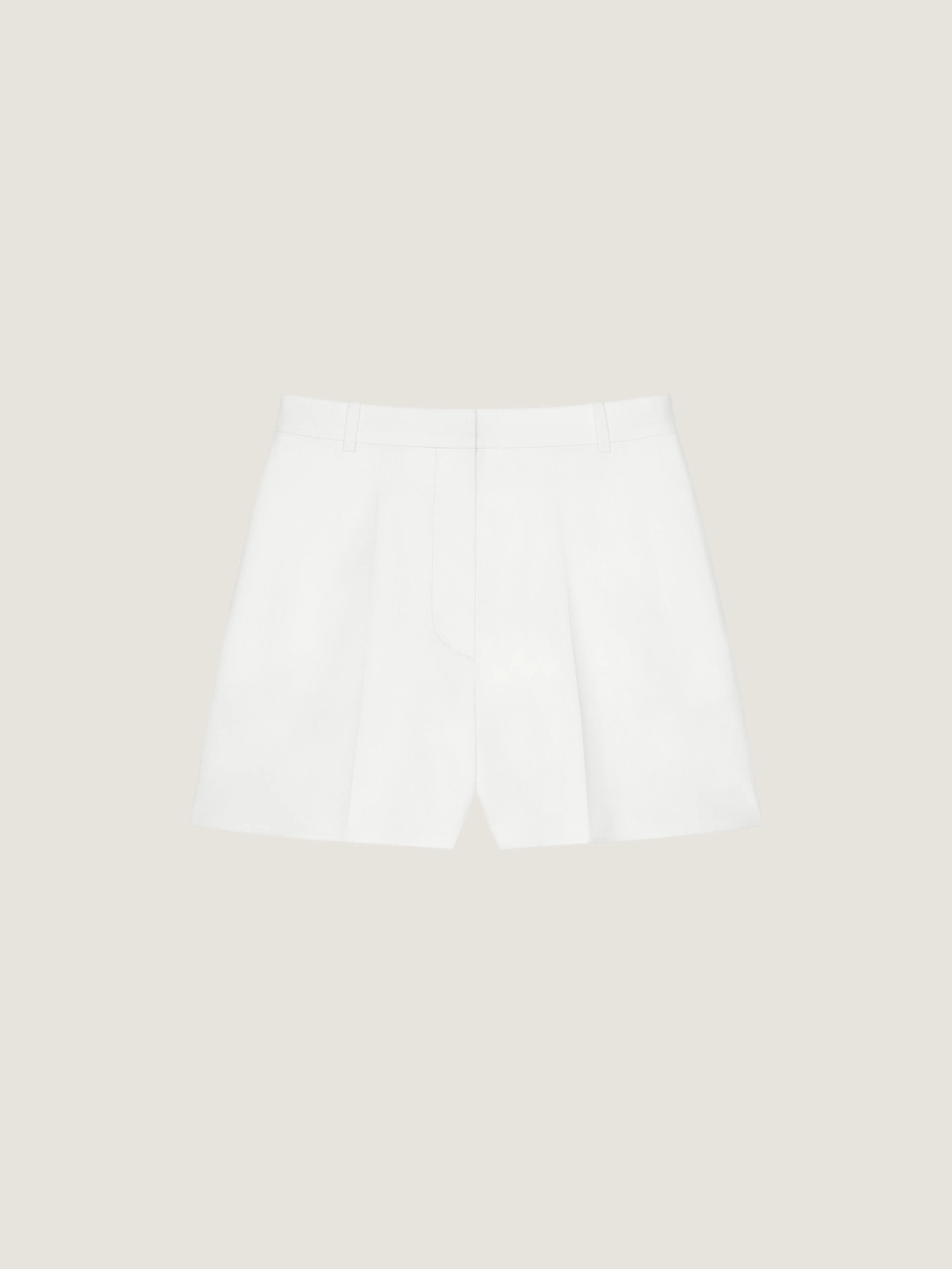 PLEATED BACK SHORTS IN COTTON - 1