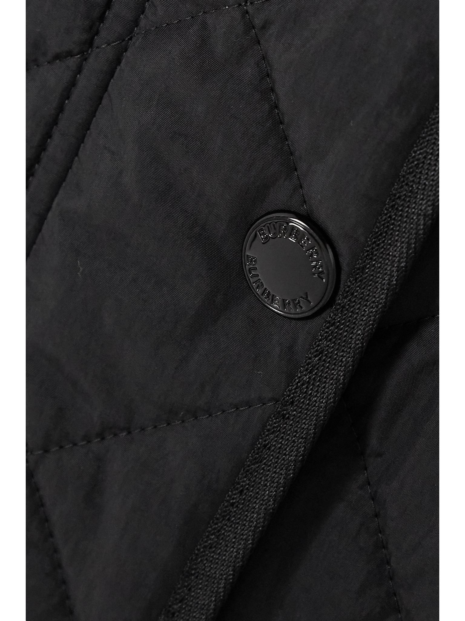 Corduroy-trimmed quilted shell jacket Black - 5