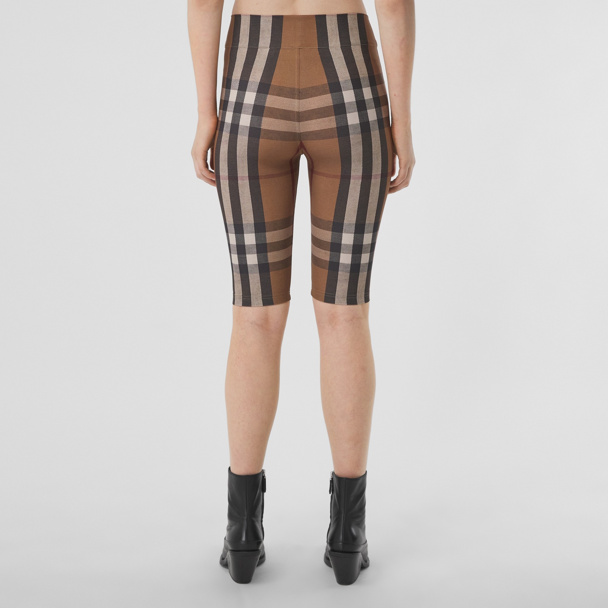 BURBERRY Checked Stretch-Jersey Leggings in Brown