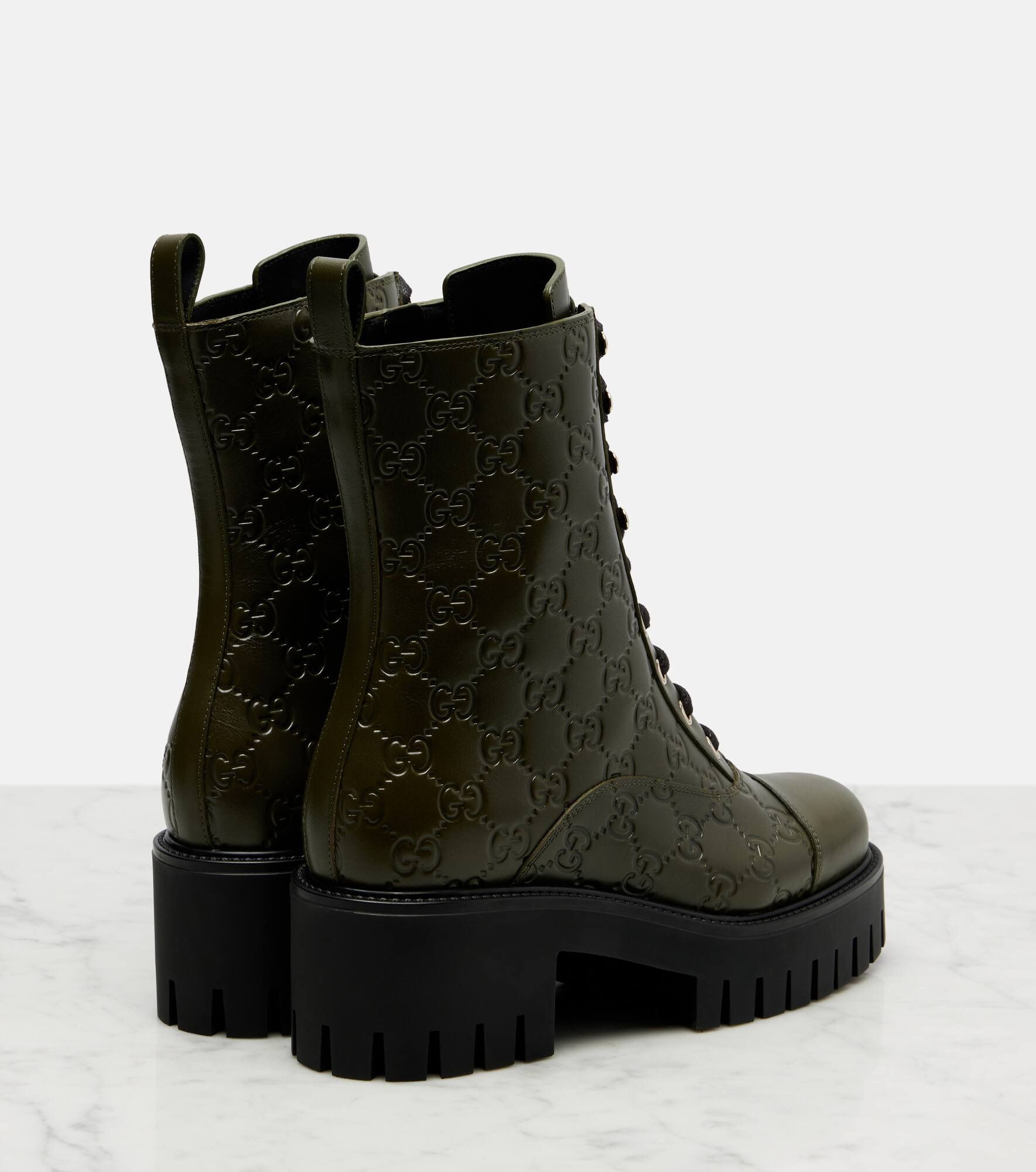 GG New Marmont leather combat boots - 2
