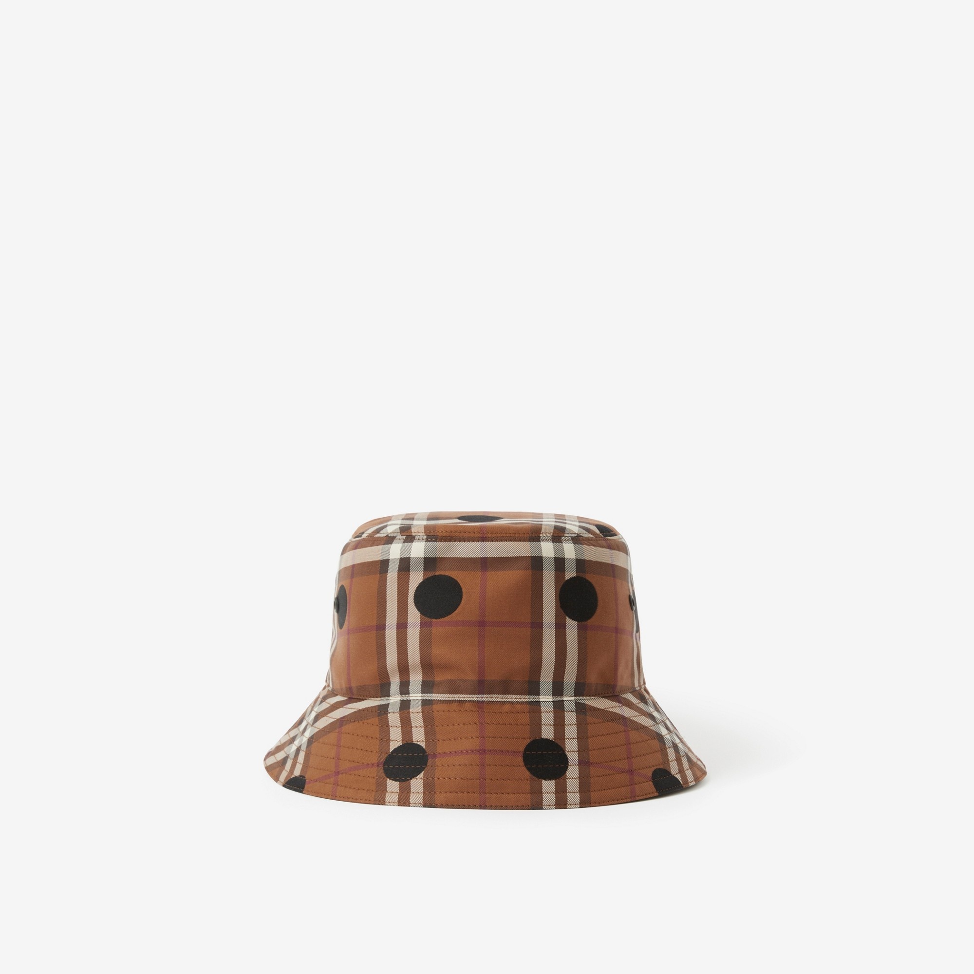 Polka Dot Check Cotton Bucket Hat - 3