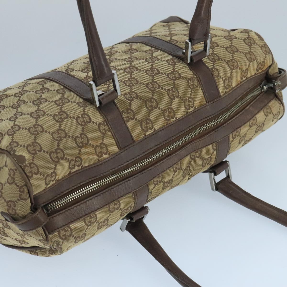 GUCCI GG Canvas Hand Bag Beige Brown Silver 000 000 - 6