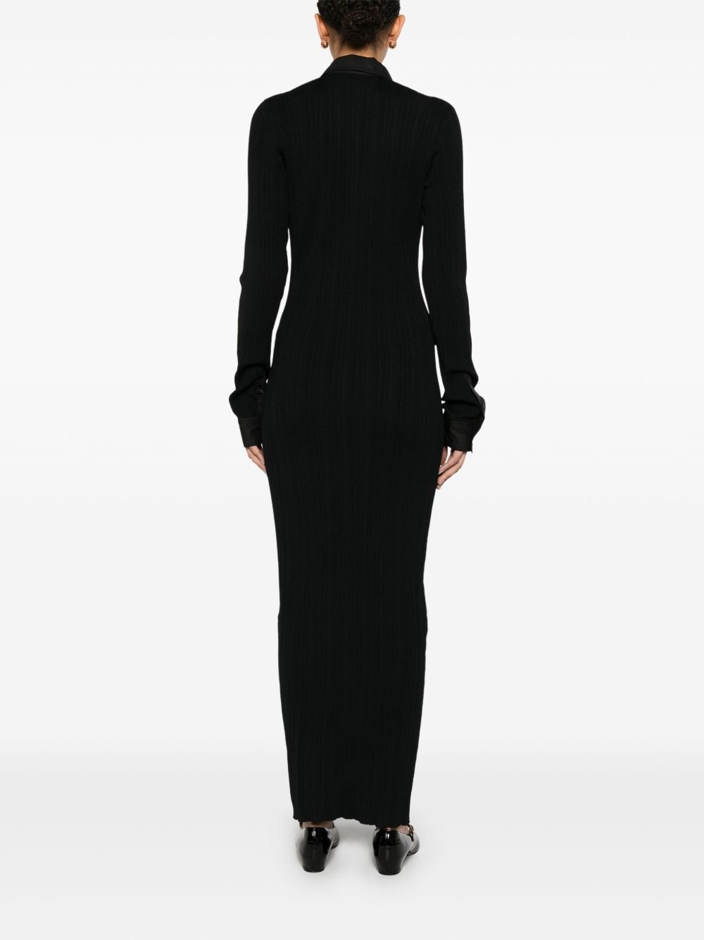 knitted shirt maxi dress - 4