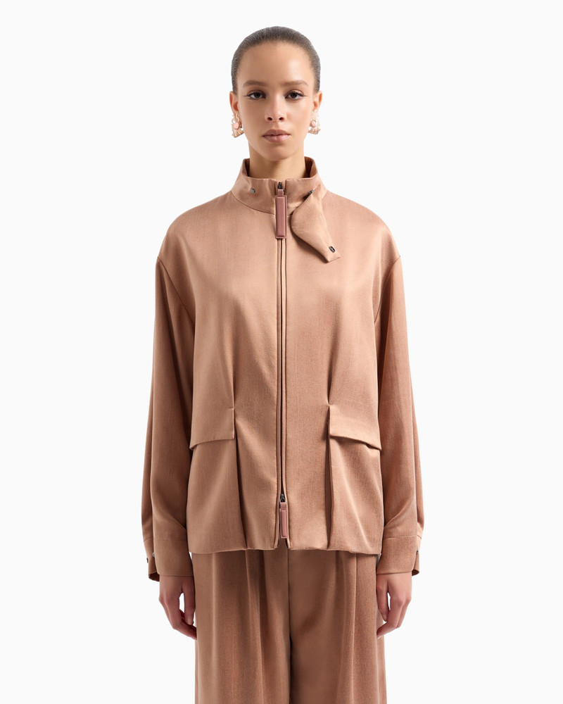 GIORGIO ARMANI VISCOSE AND CUPRO PEA COAT outlook