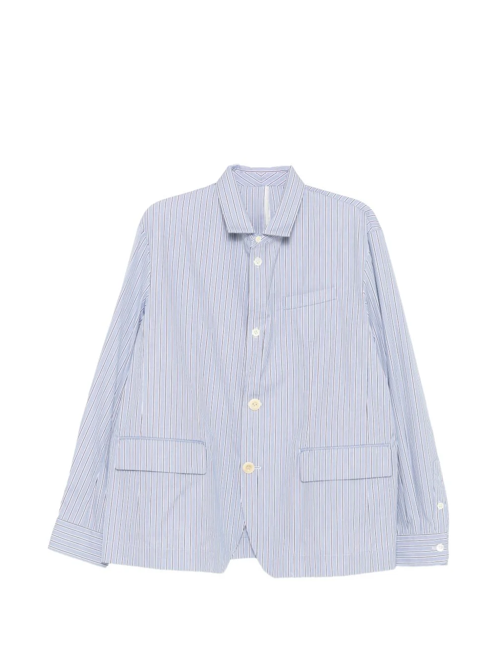 striped poplin shirt jacket - 1
