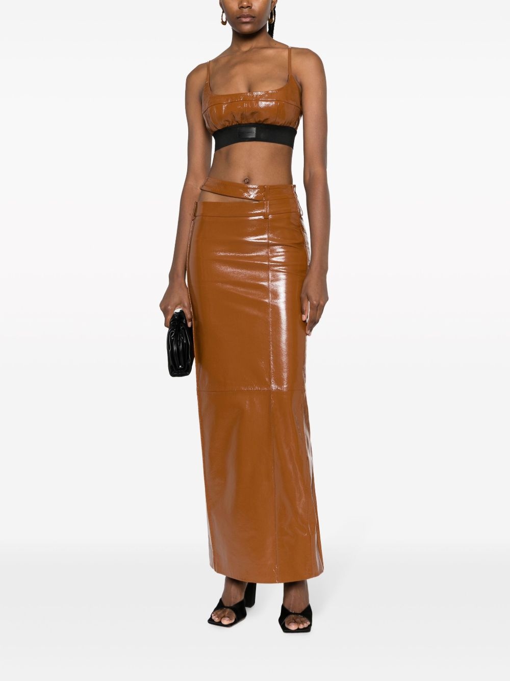 Catalina cropped leather top - 2