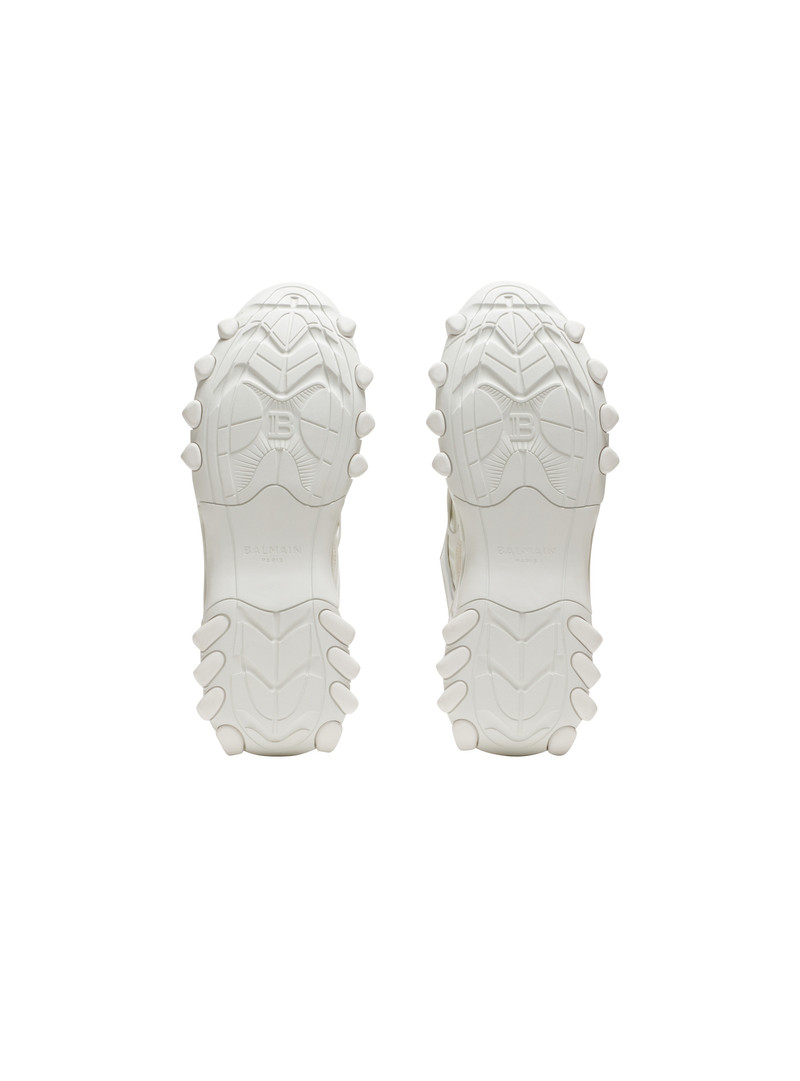 B-East monogrammed nylon and leather trainers 4