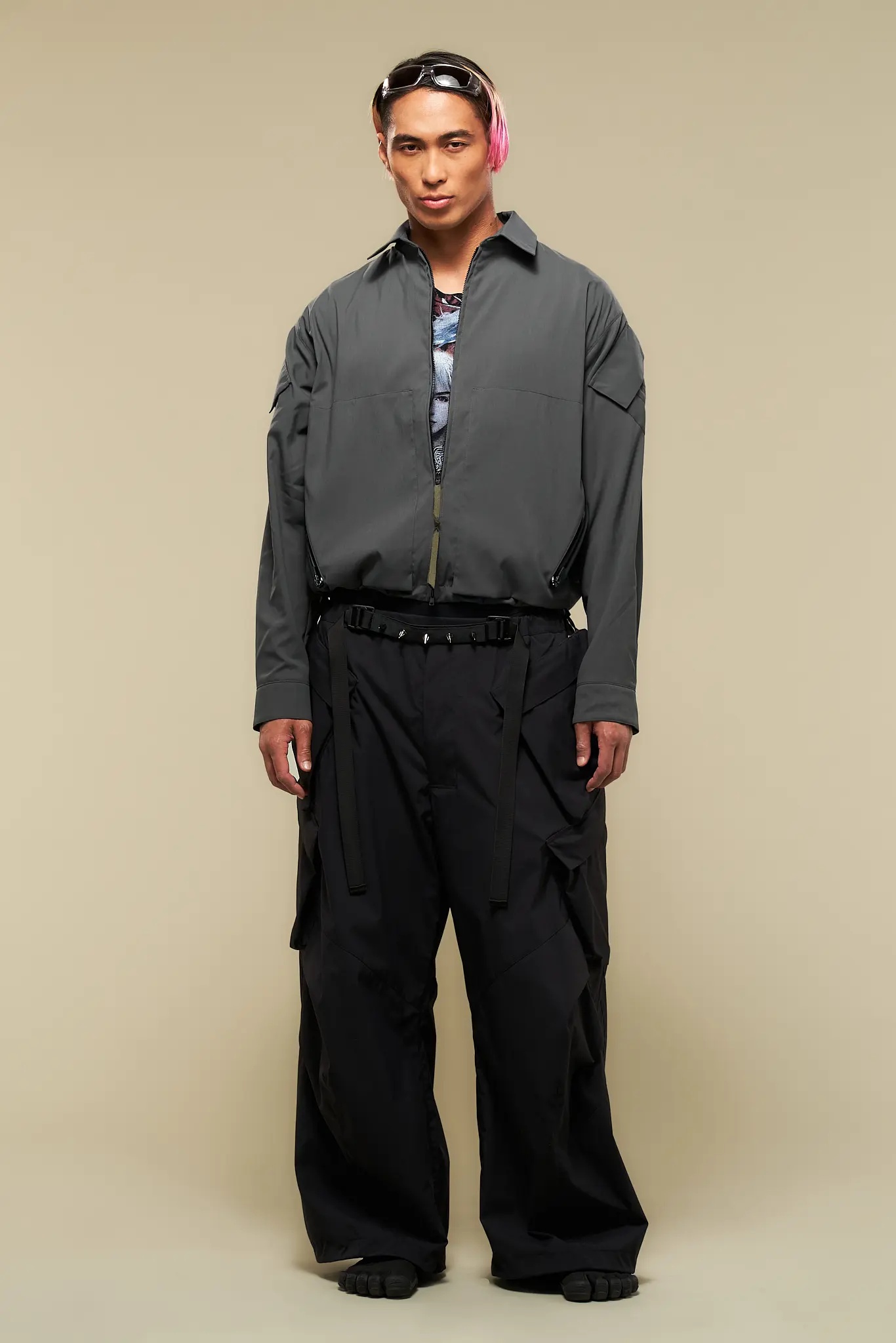 LA12-M Nylon Stretch Shirt Jacket Gray - 13
