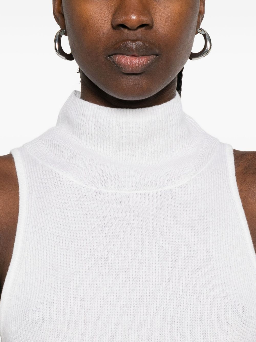 high-neck ribbed vest - 5