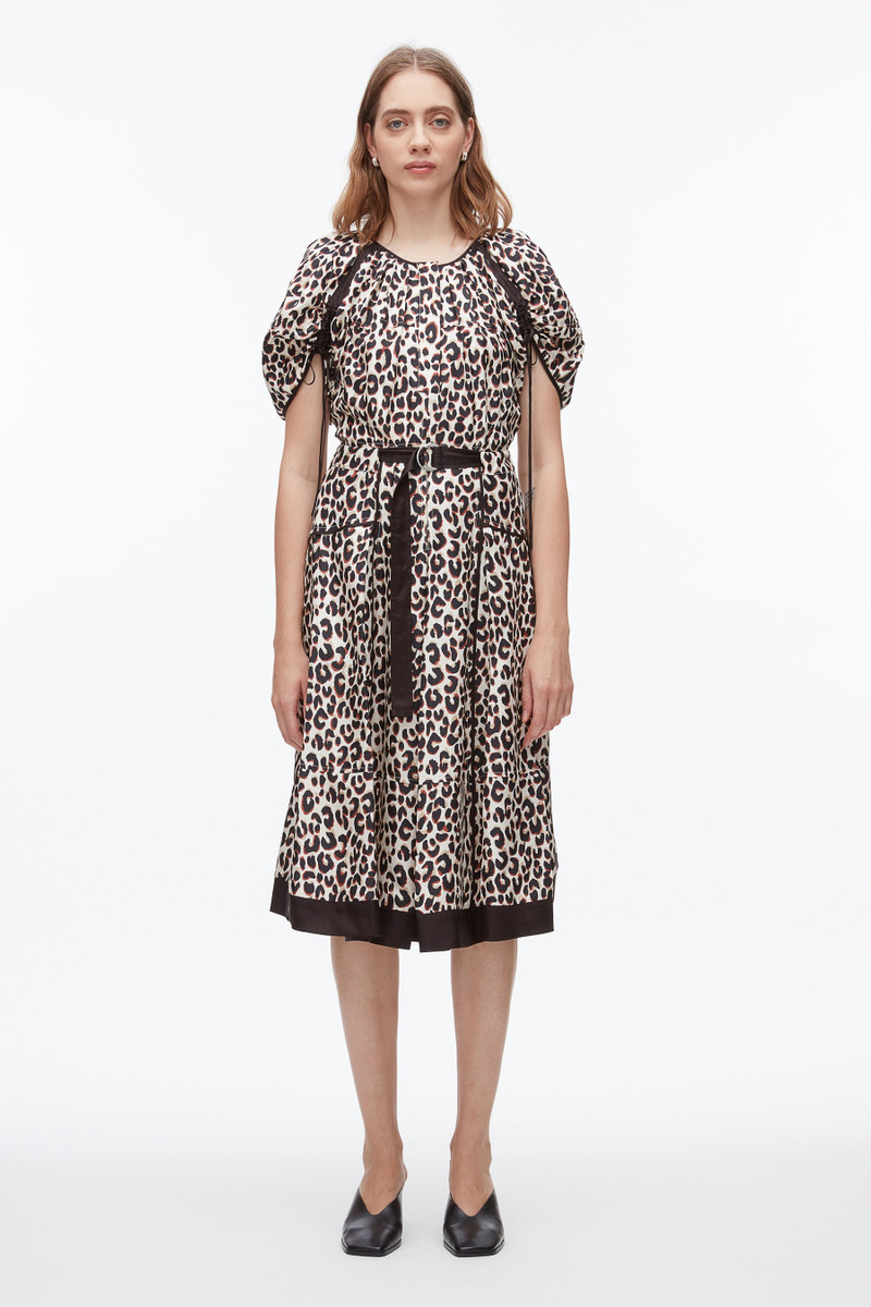 3.1 Phillip Lim Leopard Ruched Sleeve Midi Dress outlook