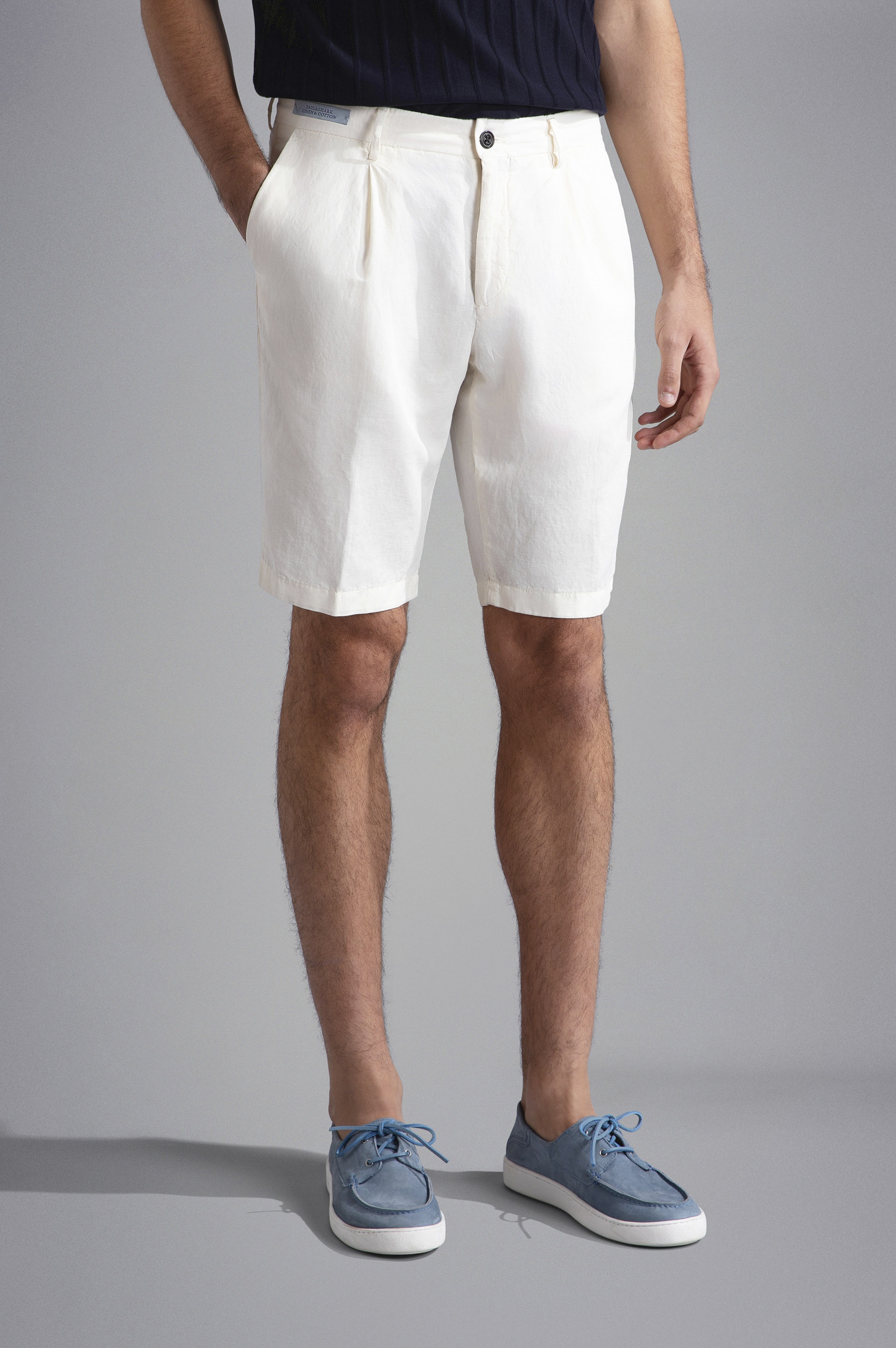 LINEN E COTTON BERMUDA SHORTS - 6