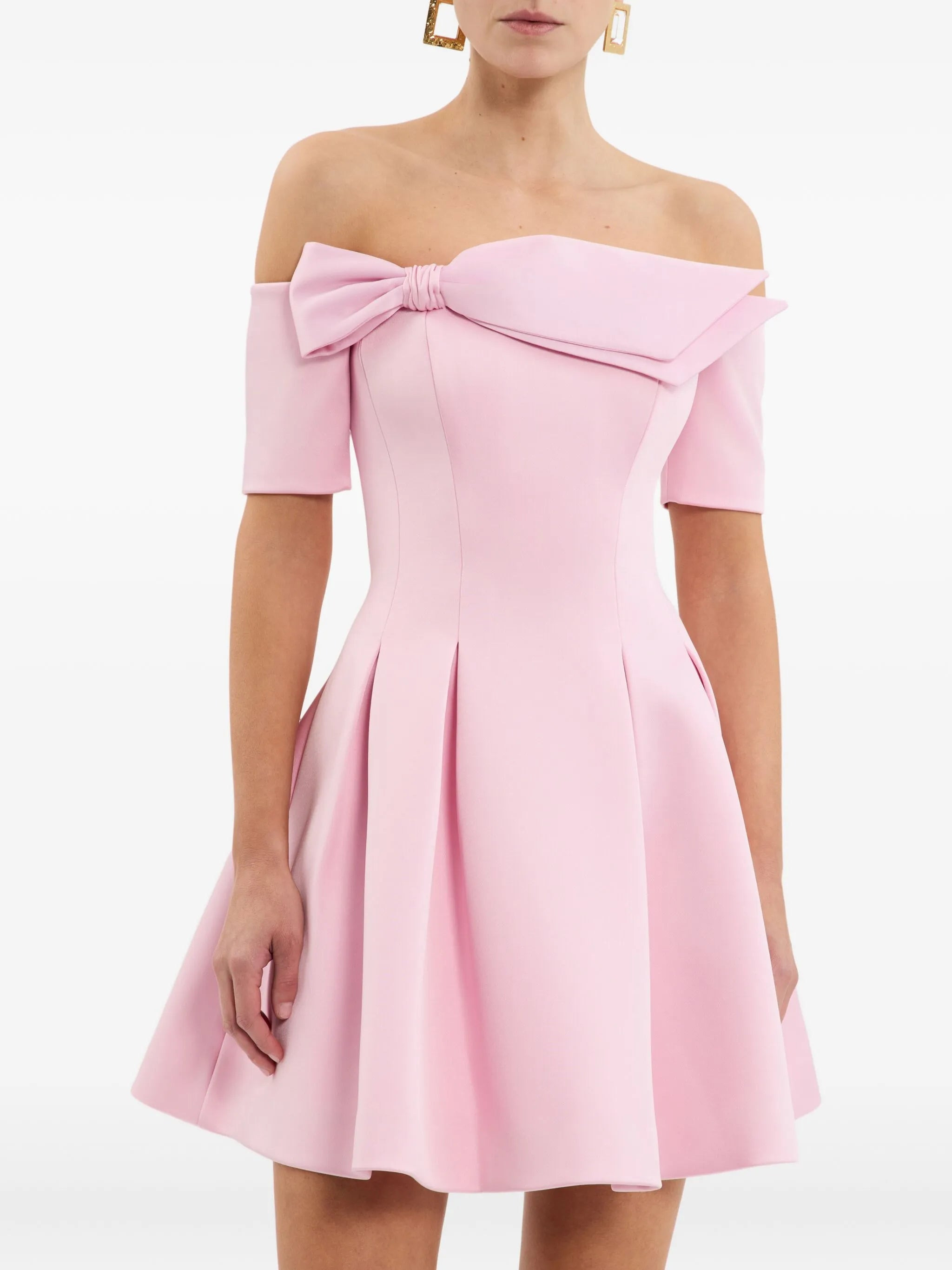 Rebecca Vallance Aymee Bow-detail Pleated Mini Dress - 4