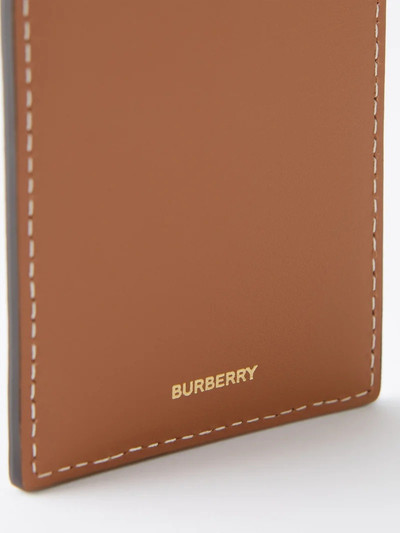 Burberry Leather-trim checked canvas luggage tag outlook