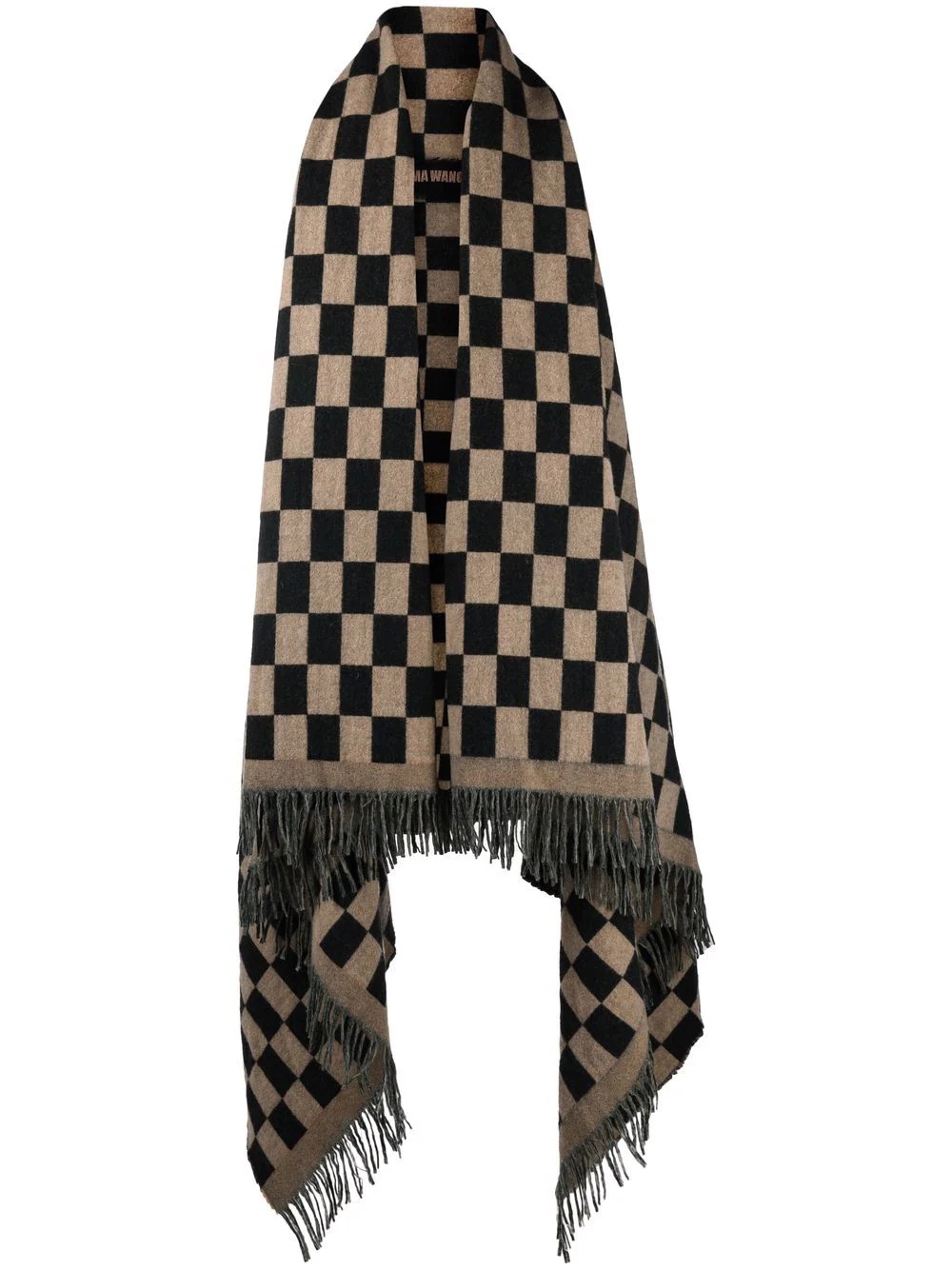 checkered waterfall scarf jacket - 1