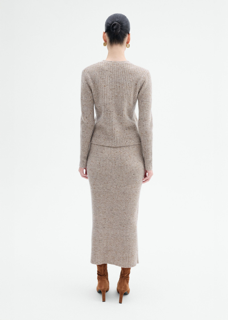 Midi Knit Skirt in Wool Cashmere 4