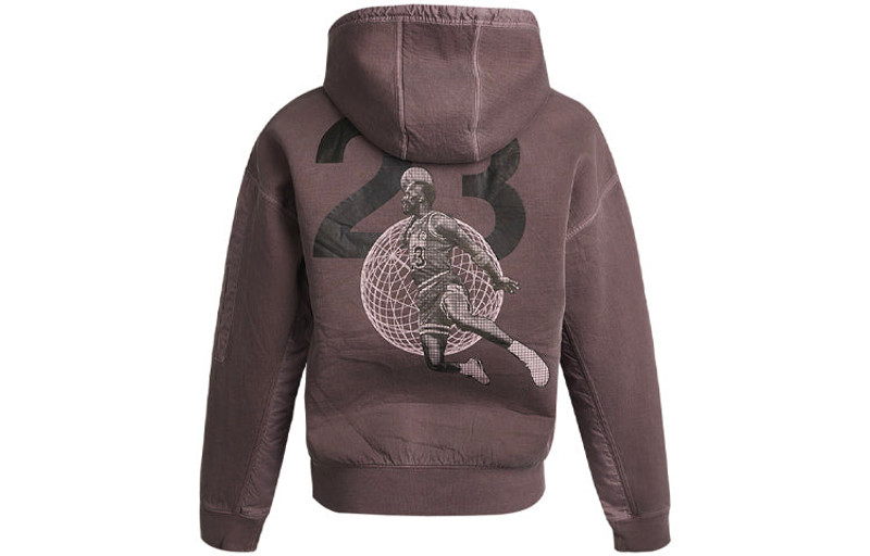 Jordan Air Jordan 23 Engineered Casual Sports Letter Logo Hooded Long Sleeve Sweater For Men Brown CV2768-2 outlook