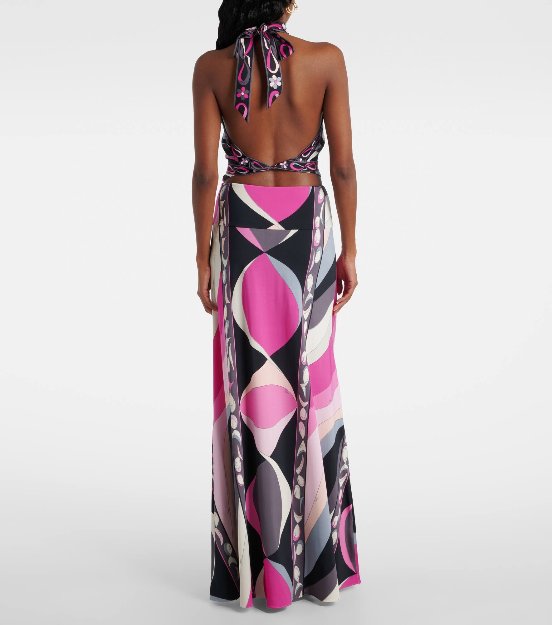 Marmo jersey satin maxi skirt - 3