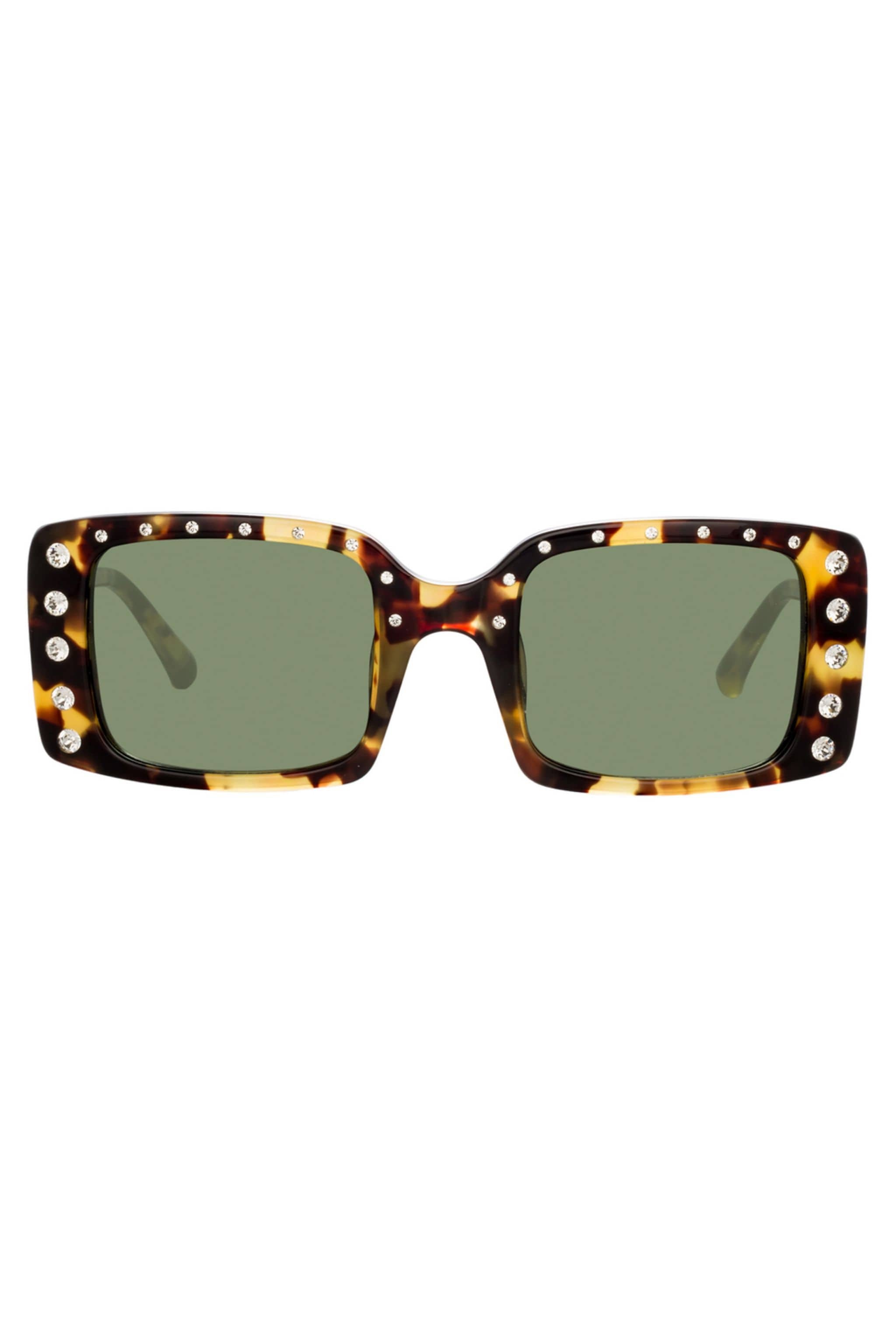 CRYSTAL-EMBELLISHED SQUARE SUNGLASSES - 1