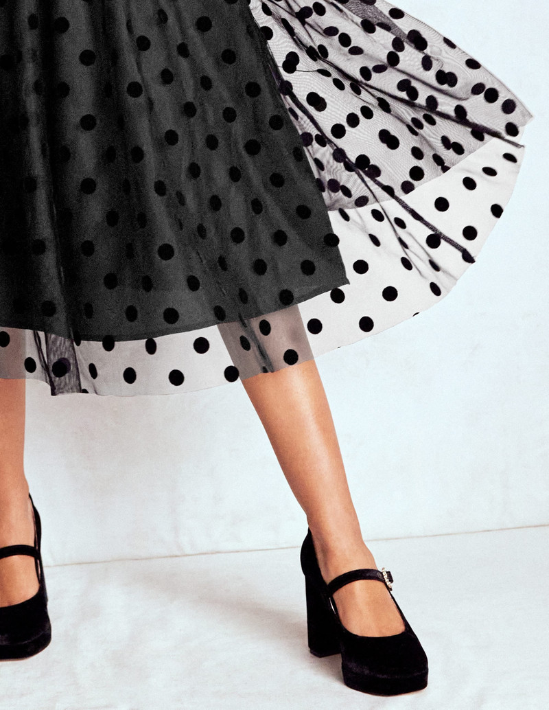 Velvet Bodice Jersey Dress-Black 3