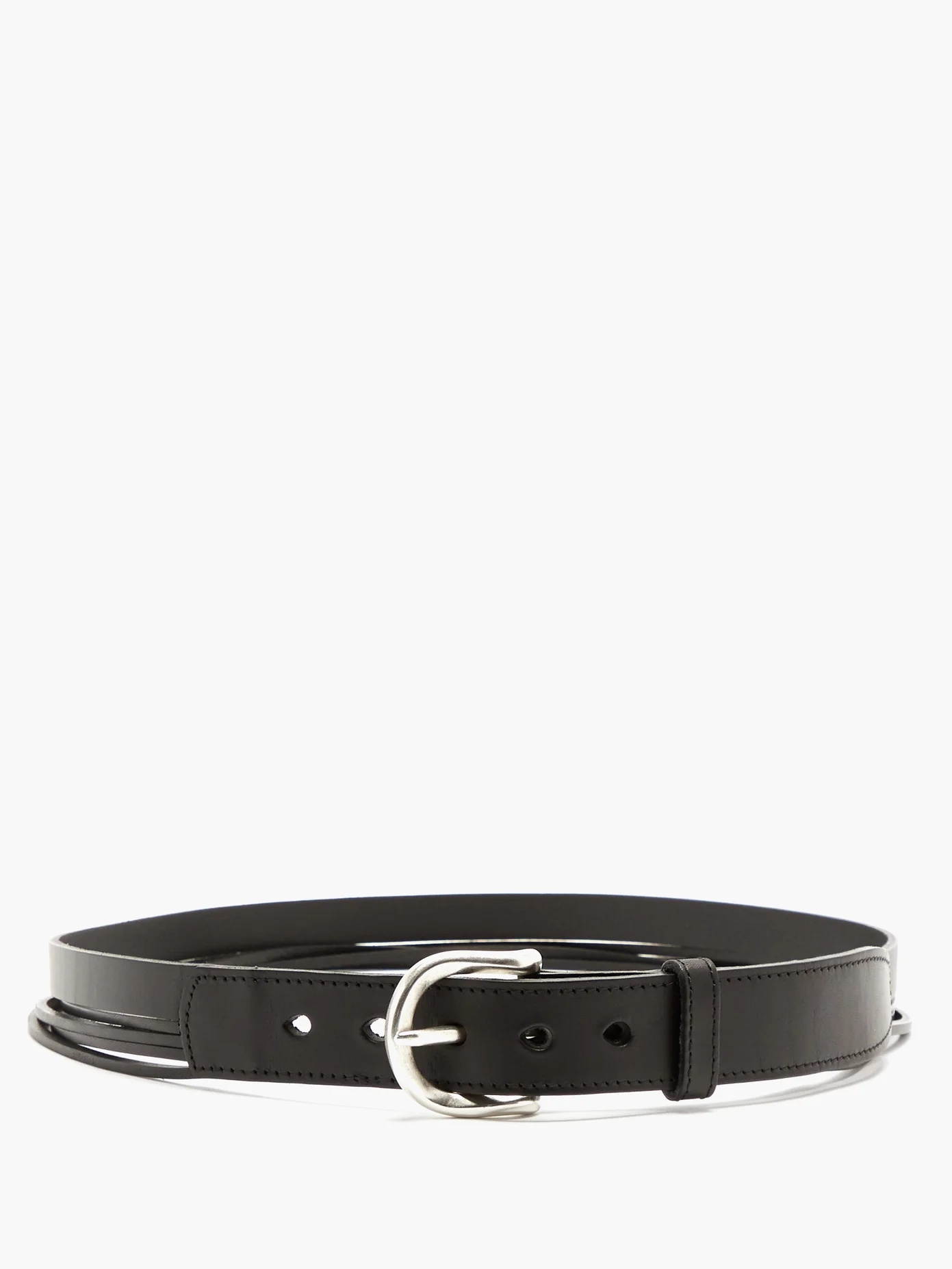 Fringed-strap leather belt - 3