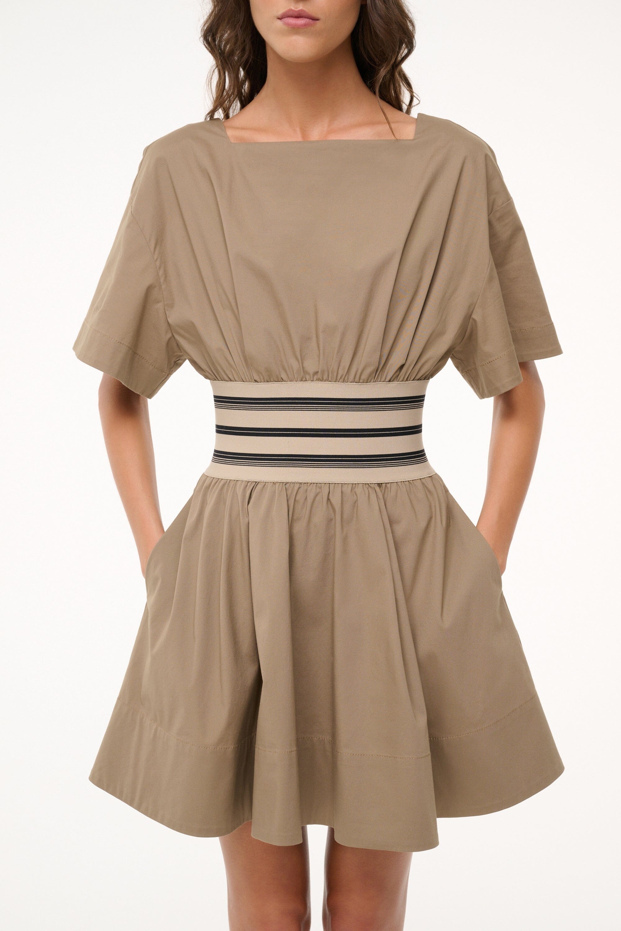 STAUD AMY MINI DRESS TAUPE - 5