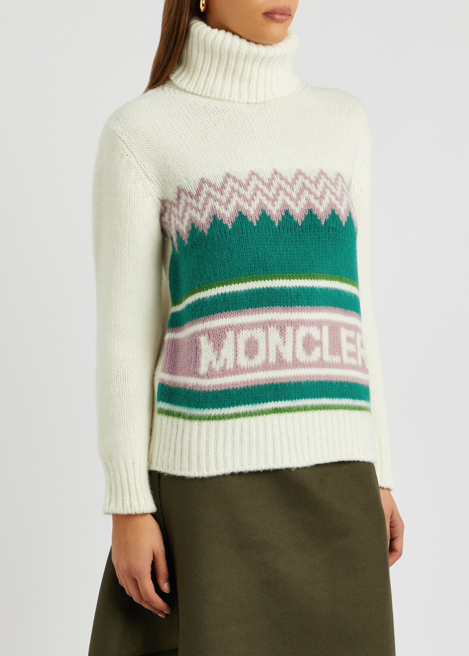 Logo-intarsia wool jumper - 2