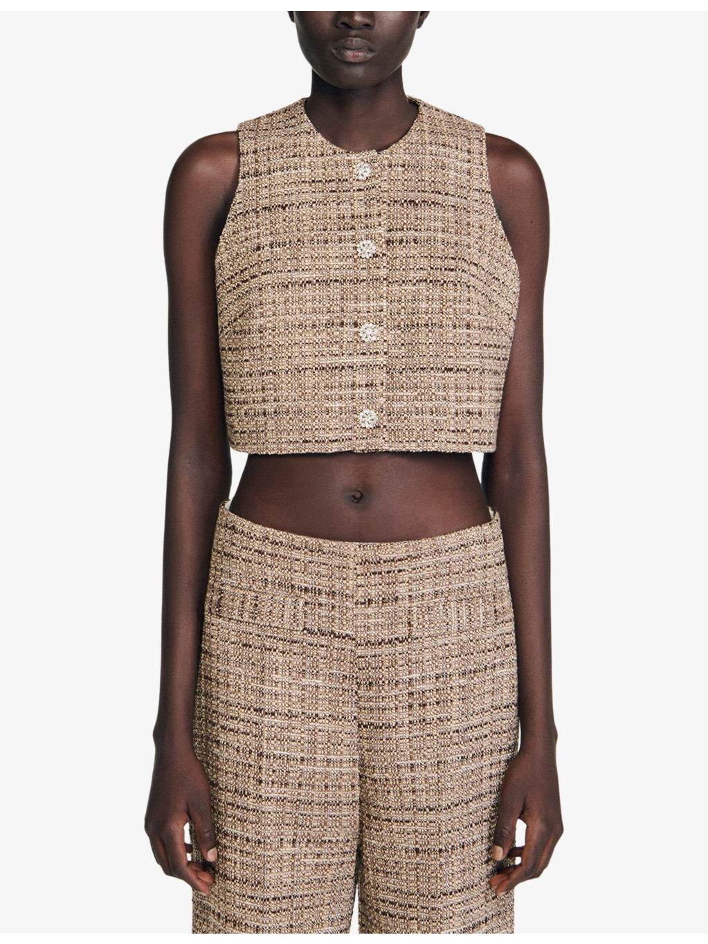 Button-Down Regular-Fit Textured Tweed Vest - 3