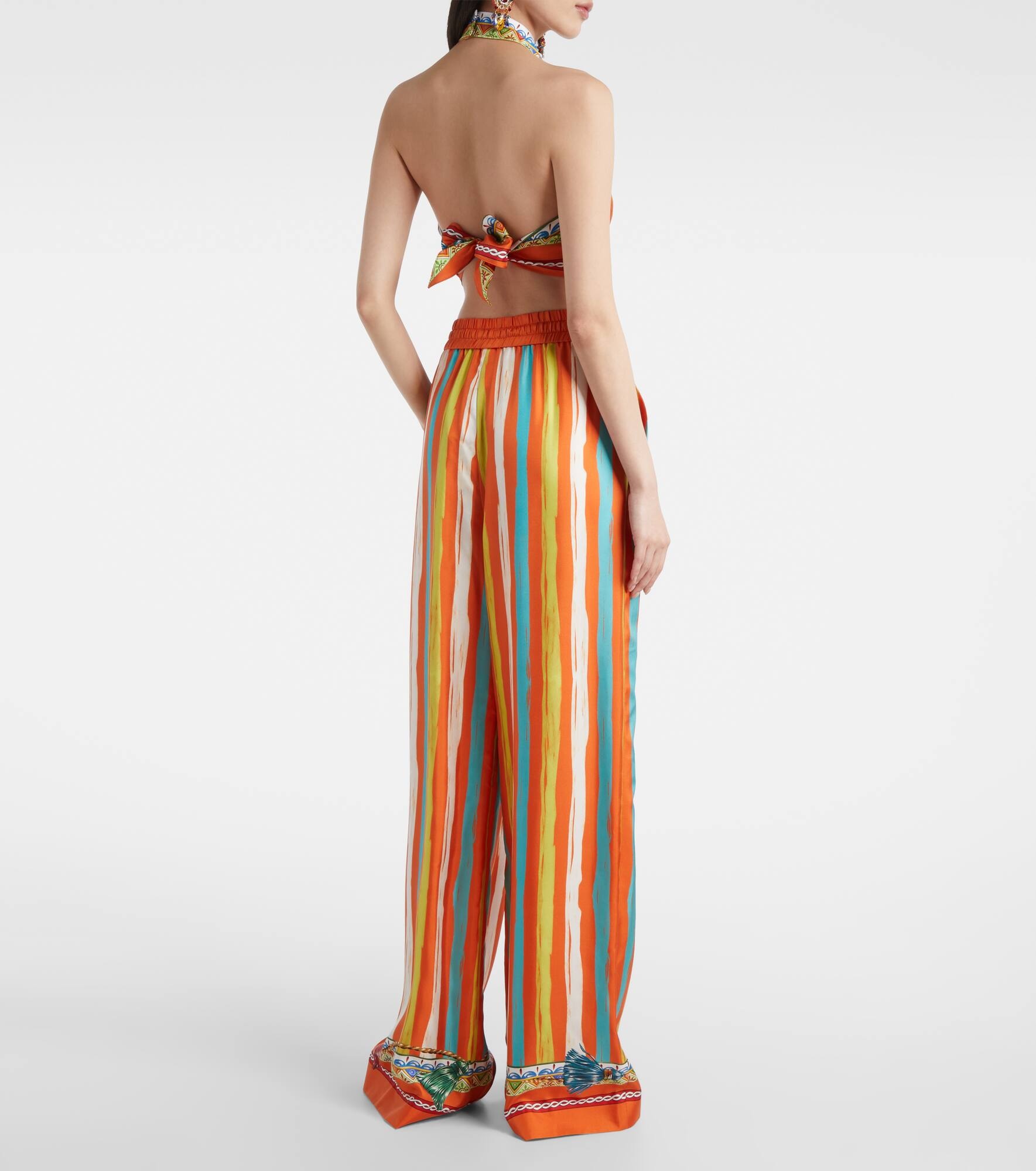Striped silk palazzo pants - 3