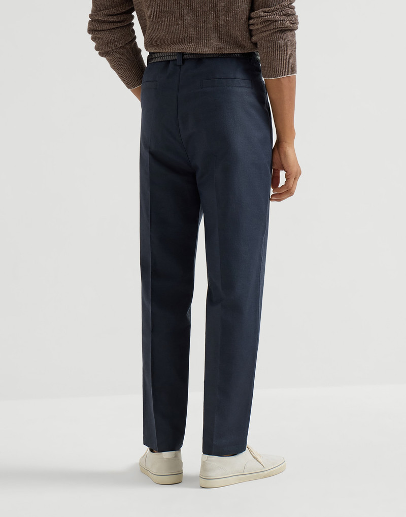 Brunello Cucinelli Cotton and linen panama trousers outlook