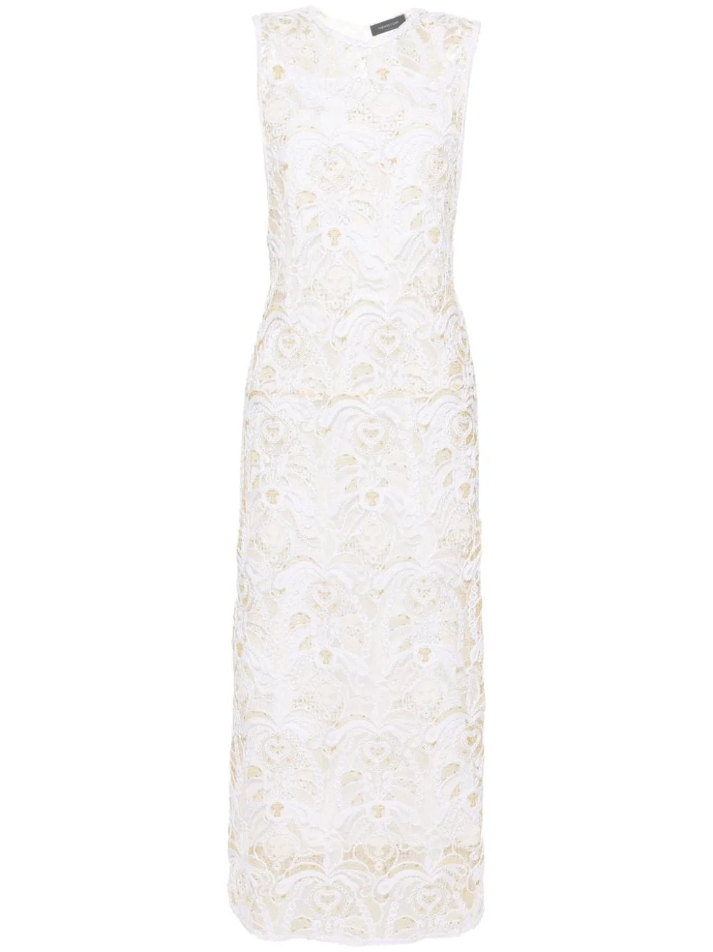 x Benni Bosetto Fabula-macramé midi dress - 1