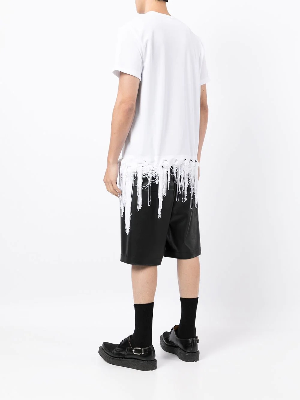 fringed rope-hem T-shirt - 4