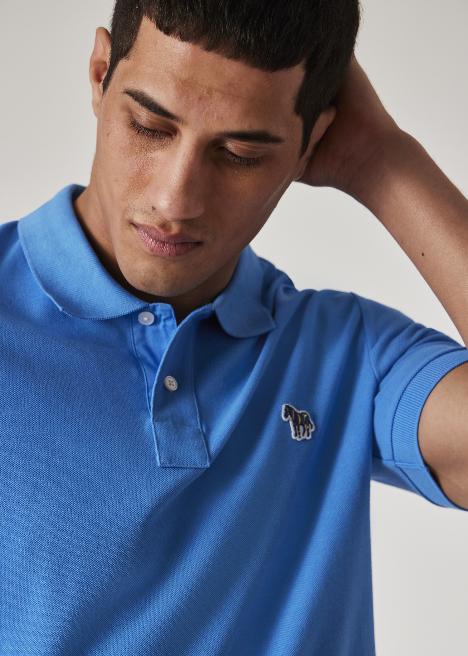 Sea Blue Organic Cotton Zebra Polo Shirt - 3