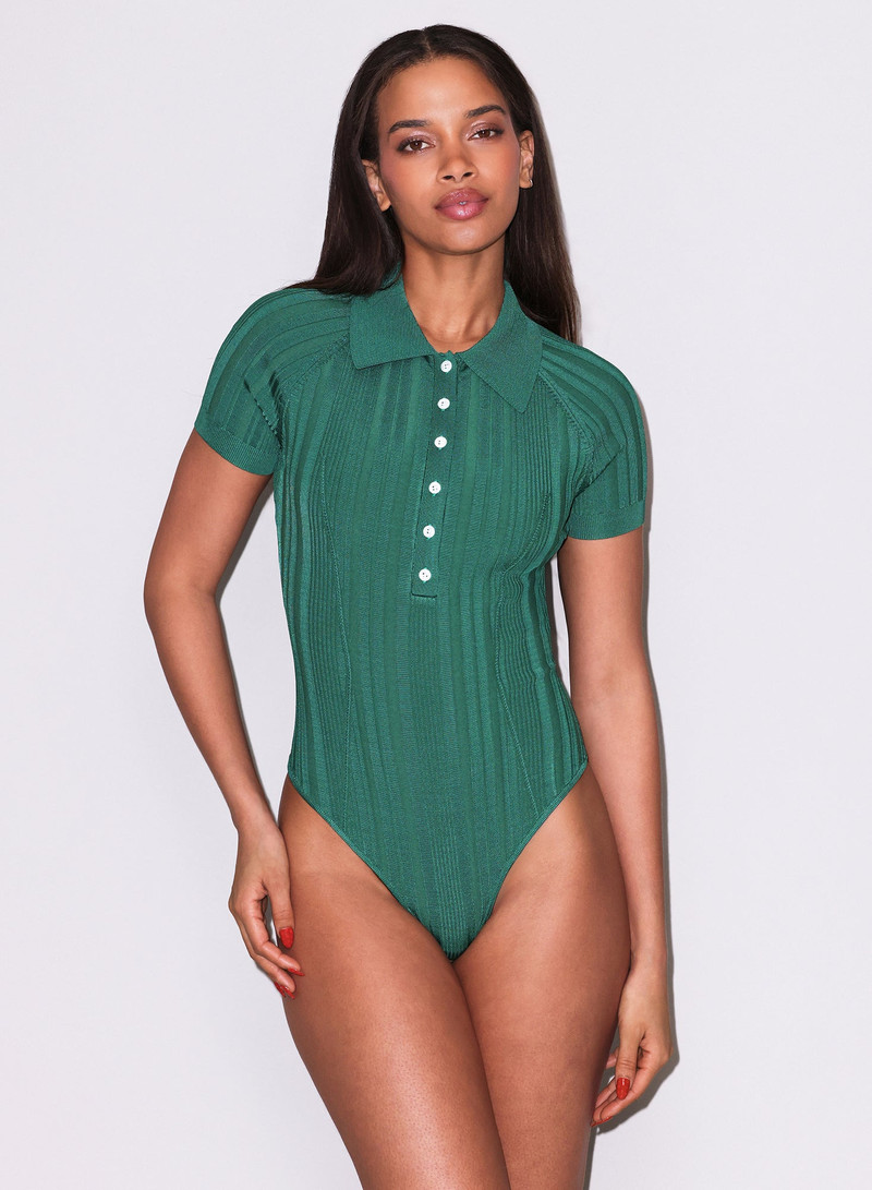 Rib Polo Bodysuit 1