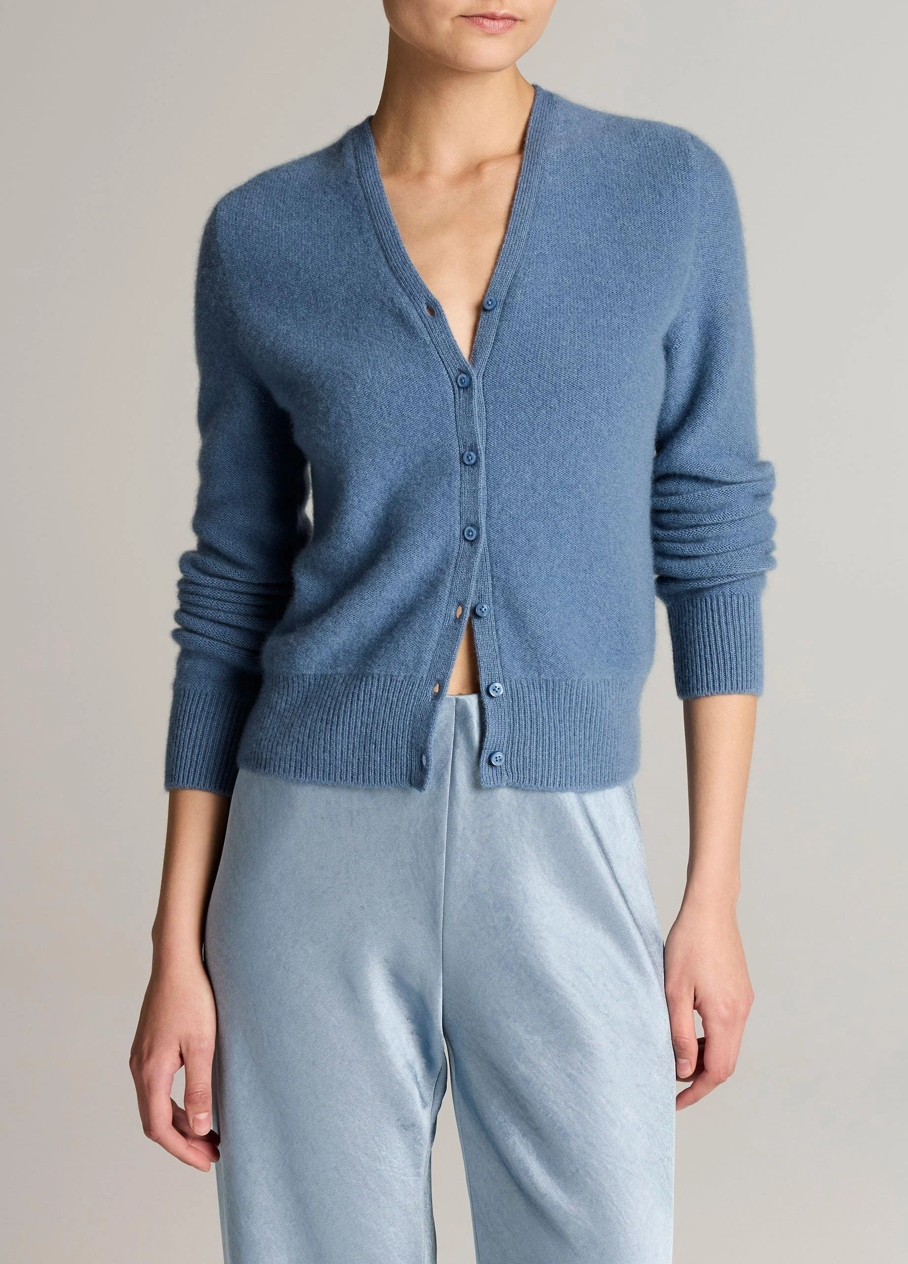 Plush Cashmere V-Neck Cardigan - 1