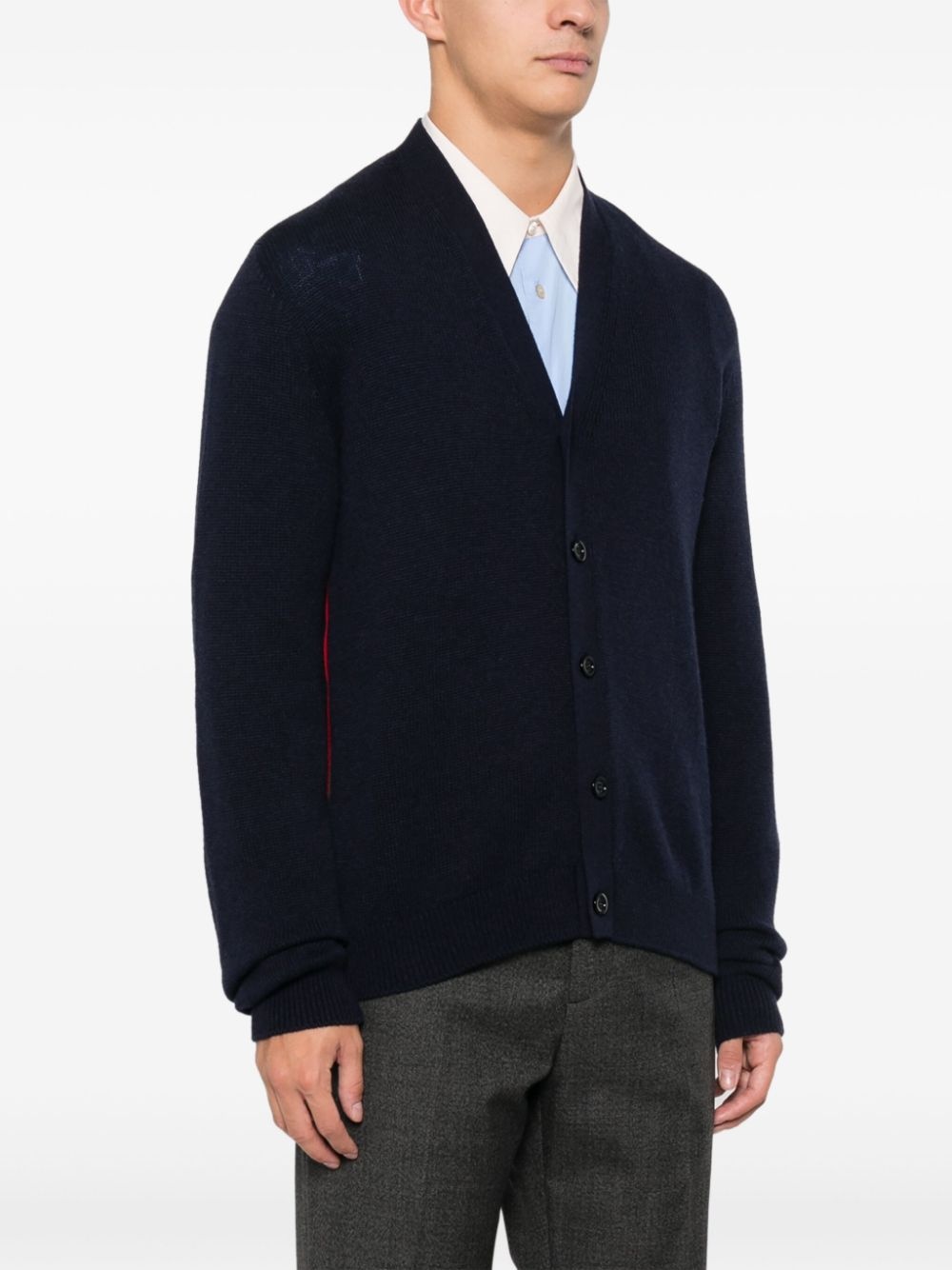 Web-stripe trim cardigan - 3