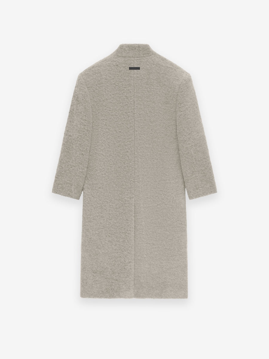 Wool Boucle Lapelless Coat - 4