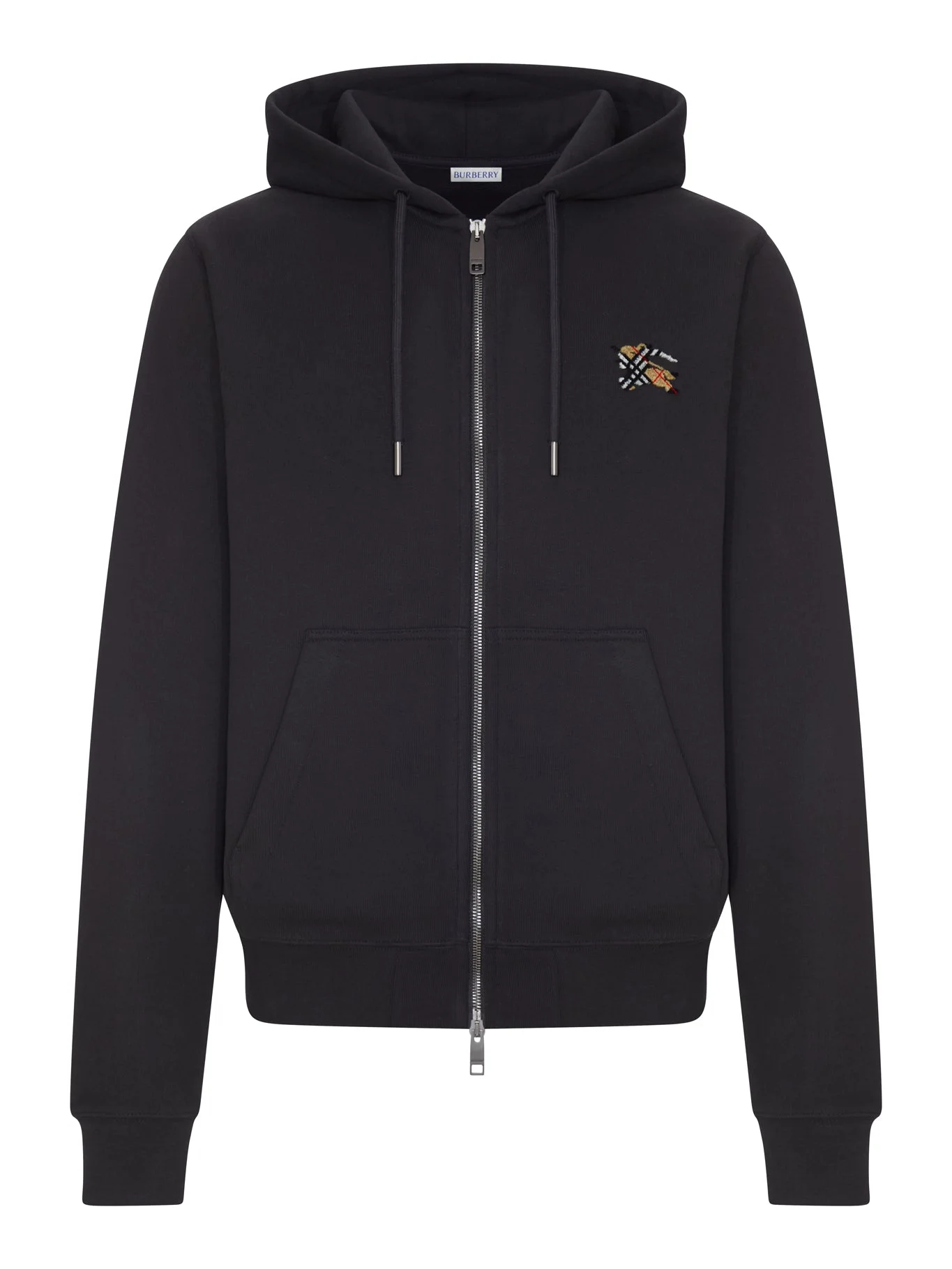 COTTON SWEATSHIRT WITH ZIP AND HOOD - 1