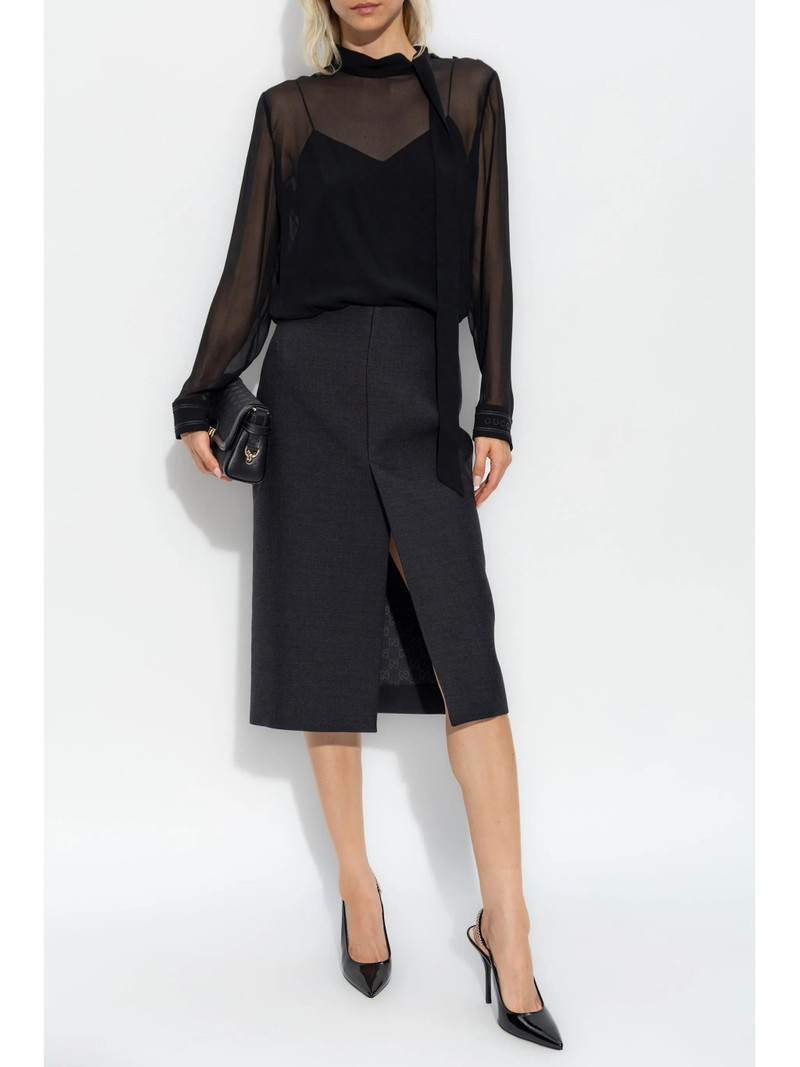 GUCCI Slit-detail Pencil Skirt outlook